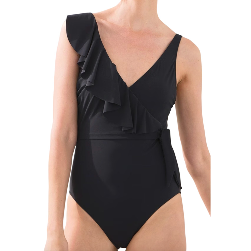 PROFILE BY GOTTEX TUTTI FRUITTI RUFFLE SHOULDER V-NECK ONE PIECE SWIMSUIT 12